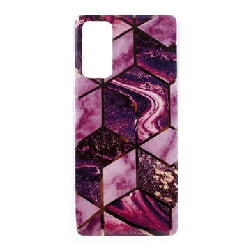 Samsung Galaxy S20 FE 5G Marble Pattern Electroplated IMD Case - Purple