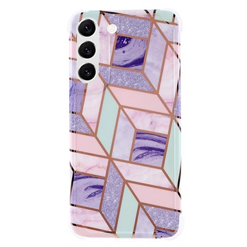 Marble Pattern Samsung Galaxy S22 5G TPU Case - Purple / Pink