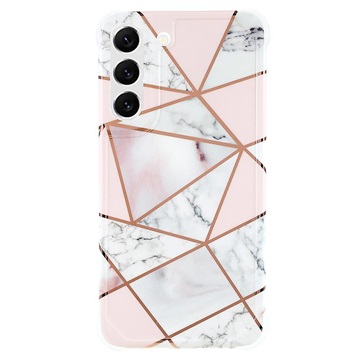 Marble Pattern Samsung Galaxy S22 5G TPU Case - White / Pink