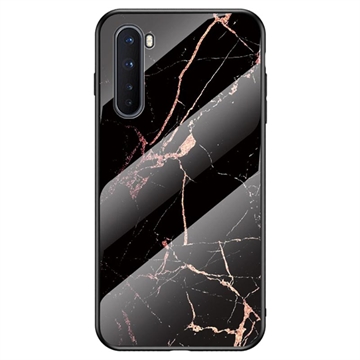 OnePlus Nord Marble Series Tempered Glass Case - Black / Gold