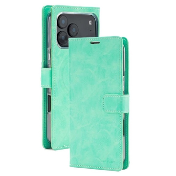 iPhone 18 Pro Max/17 Pro Max Mercury Goospery BlueMoon Diary MagSafe Wallet Case - Mint