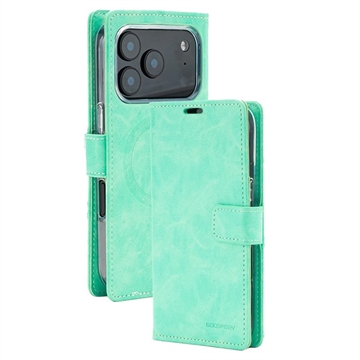 iPhone 18 Pro/17 Pro Mercury Goospery BlueMoon Diary MagSafe Wallet Case - Mint