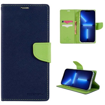Mercury Goospery Fancy Diary iPhone 14 Pro Max Wallet Case - Blue