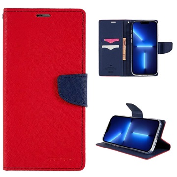 Mercury Goospery Fancy Diary iPhone 14 Pro Max Wallet Case - Red