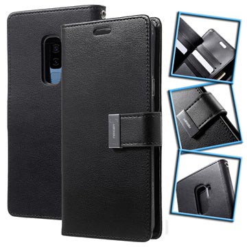 Samsung Galaxy S9+ Mercury Rich Diary Wallet Case (Bulk Satisfactory) - Black