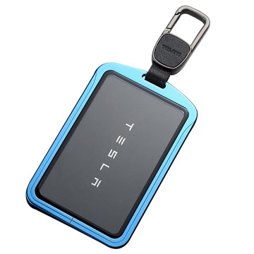 Tesla Key Card Metal Holder with Carabiner - Sapphire