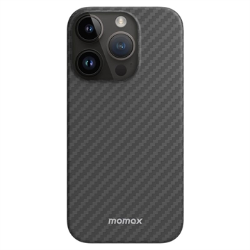 Momax Shock Resistant iPhone 14 Pro Plastic Case - Carbon Fiber - Black