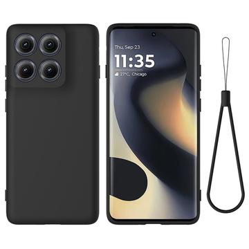 Motorola Edge (2025) Liquid Silicone Case with Hand Strap - Black