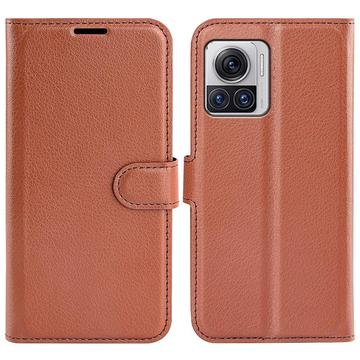 Motorola Edge 30 Ultra Wallet Case with Magnetic Closure - Brown