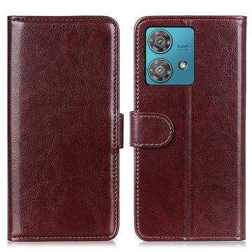 Motorola Edge 40 Neo Wallet Case with Magnetic Closure - Brown