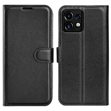 Motorola Edge 40 Pro/Edge+ (2023) Wallet Case with Magnetic Closure - Black