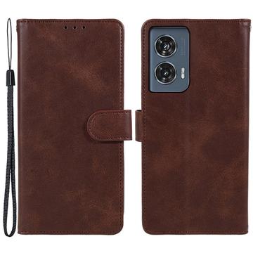 Motorola Edge 50 Fusion Wallet Case with Magnetic Closure - Brown
