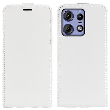 Motorola Edge 50 Pro Vertical Flip Case with Card Slot - White