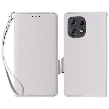 Motorola Edge 50 Pro Wallet Case Magnetic Closure - White