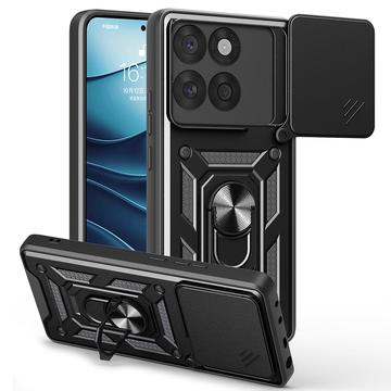 Motorola Edge 60 Fusion Rotary Ring Hybrid Case with Camera Shield - Black