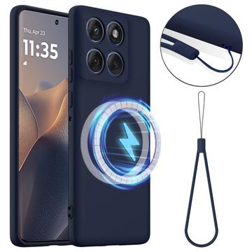 Motorola Edge 60 Pro Liquid Silicone Case - MagSafe Compatible - Dark Blue