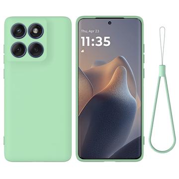 Motorola Edge 60 Pro Liquid Silicone Case with Hand Strap - Green