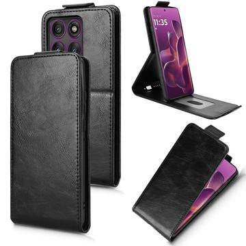 Motorola Edge 60 Pro Vertical Flip Case with Stand - Black