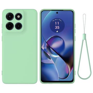 Motorola Edge 60 Stylus Liquid Silicone Case with Hand Strap - Green