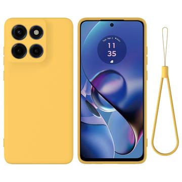 Motorola Edge 60 Stylus Liquid Silicone Case with Hand Strap - Yellow