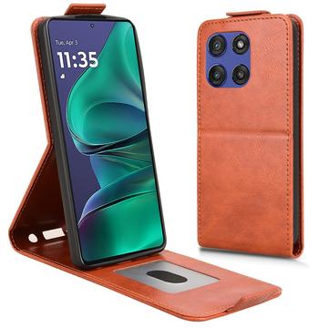 Motorola Edge 60 Stylus Vertical Flip Case with Stand - Brown