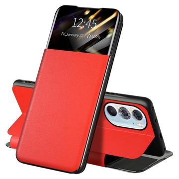 Motorola Edge X30 Front Smart View Flip Case - Red