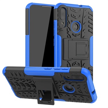 Motorola Moto E6 Plus Anti-Slip Hybrid Case with Kickstand - Black / Blue