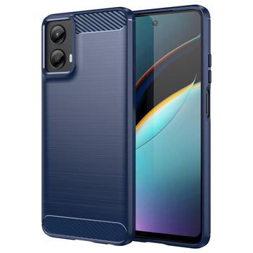 Motorola Moto G (2024) Brushed TPU Case - Carbon Fiber - Blue