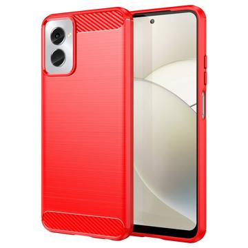 Motorola Moto G Power (2024) Brushed TPU Case - Carbon Fiber - Red