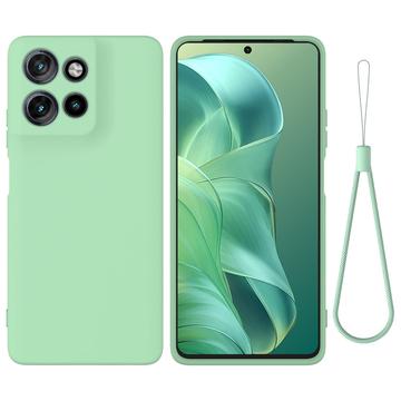 Motorola Moto G Power (2025) Liquid Silicone Case with Hand Strap - Green