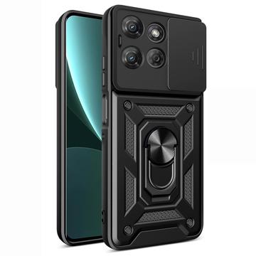 Motorola Moto G Power (2025) Rotary Ring Hybrid Case with Camera Shield - Black
