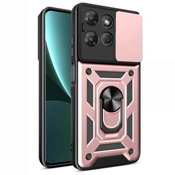 Motorola Moto G Power (2025) Rotary Ring Hybrid Case with Camera Shield - Rose Gold