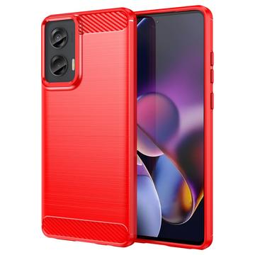 Motorola Moto G Stylus 5G (2024) Brushed TPU Case - Carbon Fiber - Red