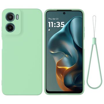 Motorola Moto G05/E15 Liquid Silicone Case with Hand Strap - Green