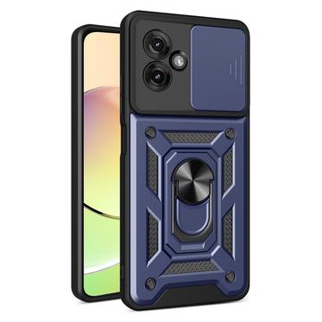 Motorola Moto G55 Rotary Ring Hybrid Case with Camera Shield - Blue