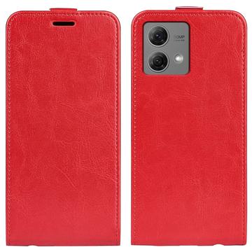 Motorola Moto G84 Vertical Flip Case with Card Slot - Red