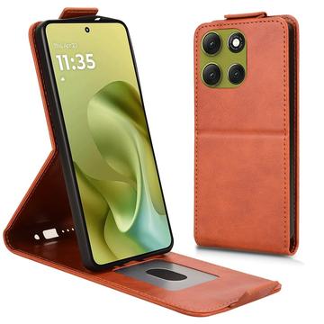 Motorola Moto G86 Vertical Flip Case with Stand - Brown