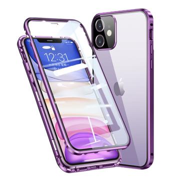 iPhone 11 Magnetic Case with Tempered Glass - Purple