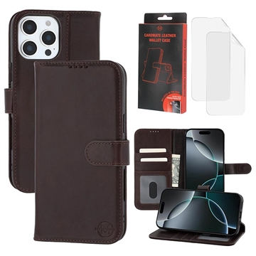 iPhone 16 Pro Max MyTPhone CardMate Leather Wallet Case - Dark Brown