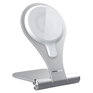 NILLKIN NKT11 Foldable Magnetic Wireless Fast Charger Phone Charging Stand Mount for iPhone - Silver