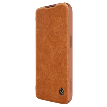 Nillkin Qin Pro iPhone 15 Pro Flip Case - Brown