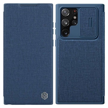 Nillkin Qin Pro Samsung Galaxy S22 Ultra 5G Flip Case - Blue