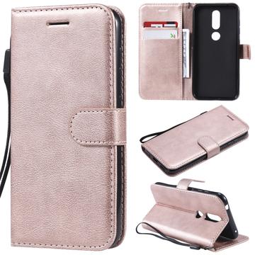 Nokia 4.2 Wallet Case with Magnetic Closure - Rose Gold