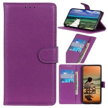 Nokia C2 2nd Edition Wallet Case with Magnetic Closure - Purple