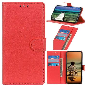 Nokia C2 2nd Edition Wallet Case with Magnetic Closure - Red