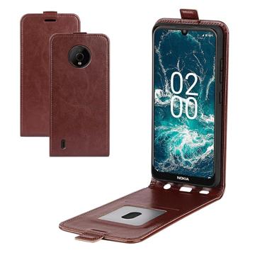 Nokia C200 Vertical Flip Case with Card Slot - Brown