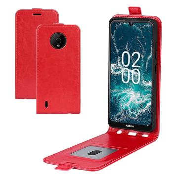 Nokia C200 Vertical Flip Case with Card Slot - Red