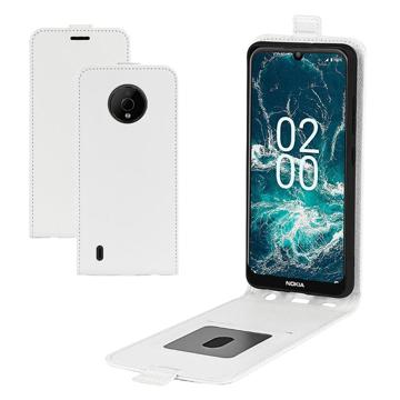 Nokia C200 Vertical Flip Case with Card Slot - White