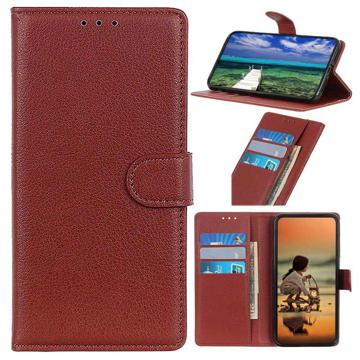 Nokia C21 Plus Wallet Case with Magnetic Closure - Brown