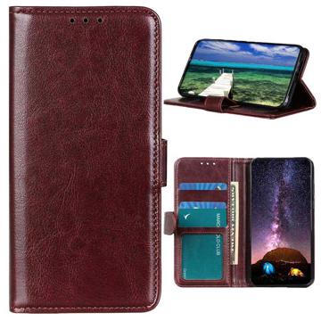 Nokia C31 Wallet Case with Magnetic Closure - Brown